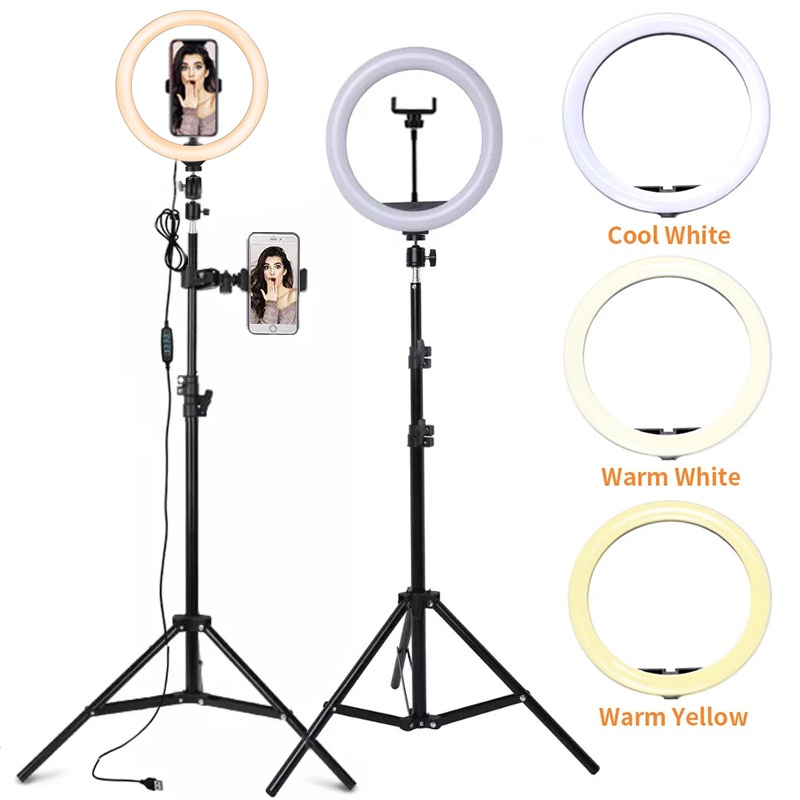 Photography Lighting Circle - مصباح حلقي LED للتصوير الذاتي مقاس