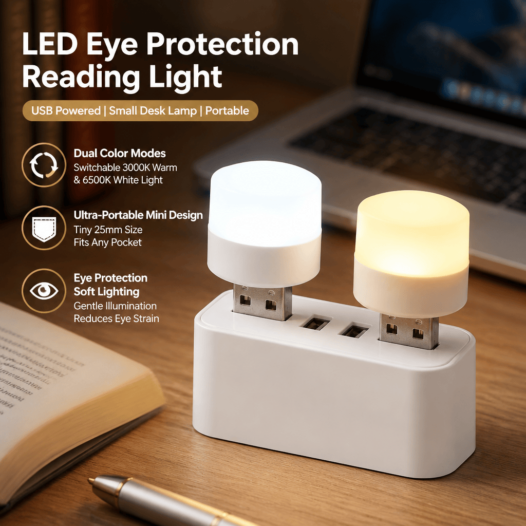 Photography Lighting Book - مصباح LED محمول يعمل عبر USB،