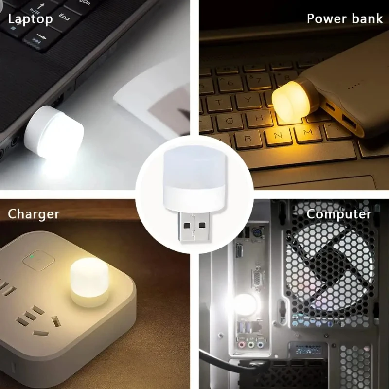 Photography Lighting Book - USB صغير ضوء الليل الدافئة الأبيض