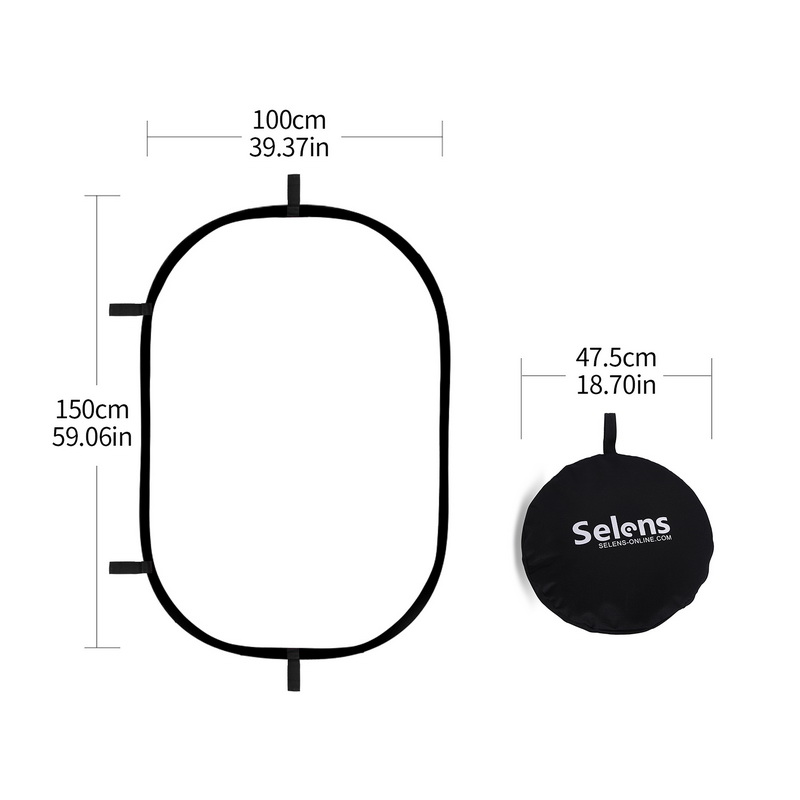 Photography Lighting Reflector - 100X150CM طوي البيضاوي عاكس لينة ضوء