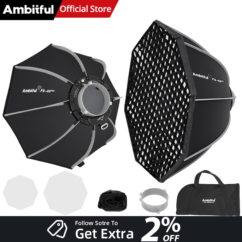 صندوق إضاءة فوتوغرافي AMBITFUL - مراجعة Photography Studio Lighting Set Up وسعره