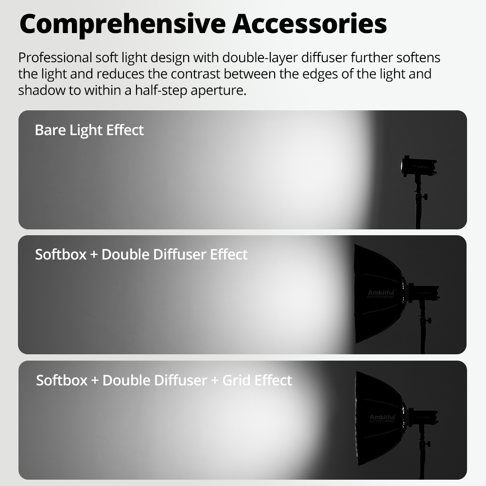 صندوق إضاءة AMBITFUL Q7II 55/6 - مراجعة Photography Studio Lighting Set Up وسعره