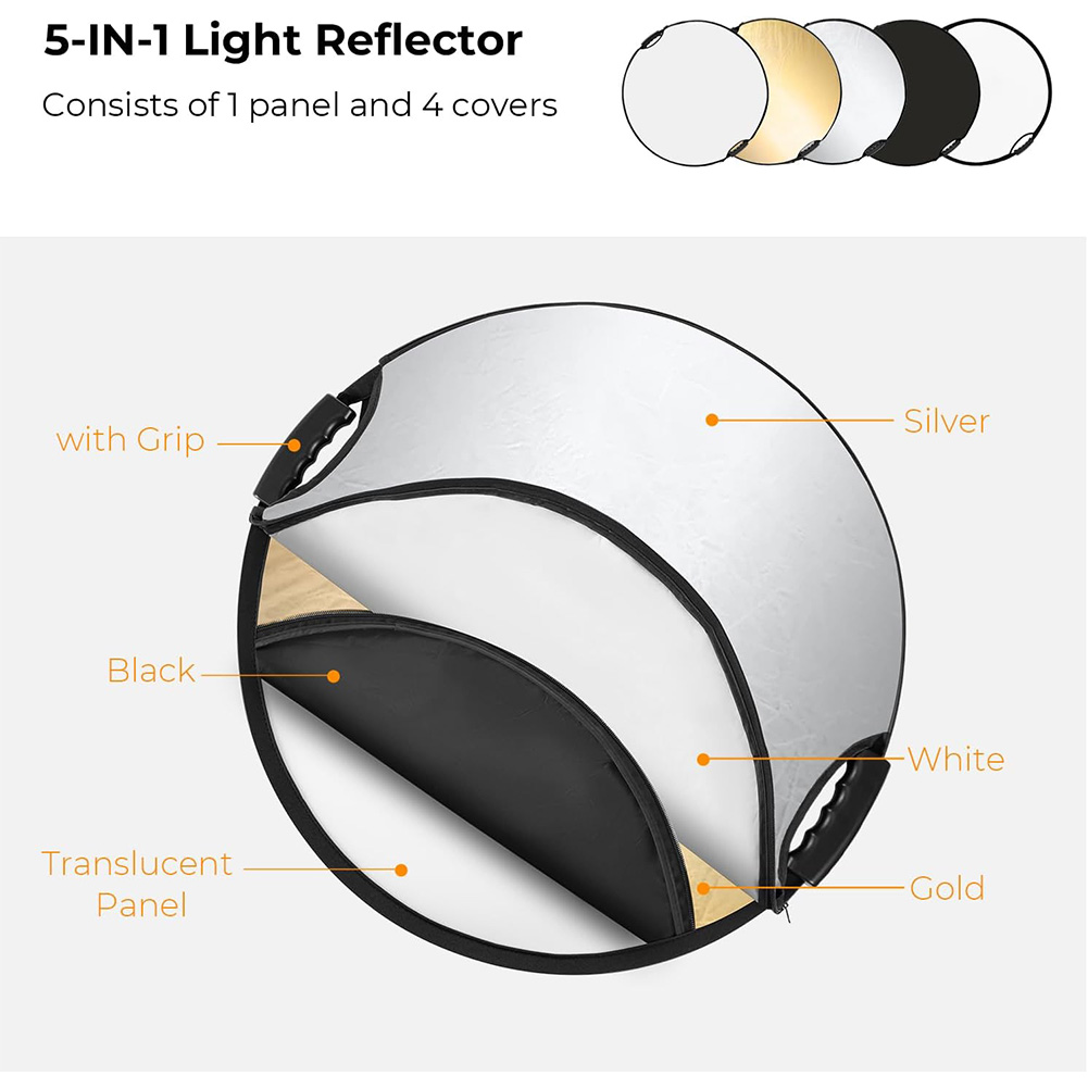 عاكس ضوء قابل للطي من MYOBO مع - مراجعة Photography Lighting Reflector وسعره